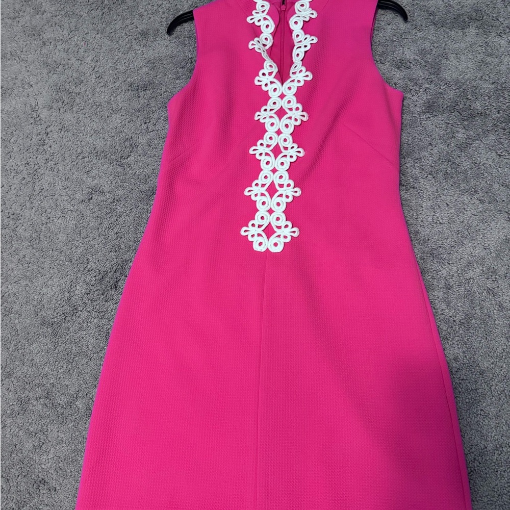 Vince Camuto Pink Mini Dress with White Lace Detail